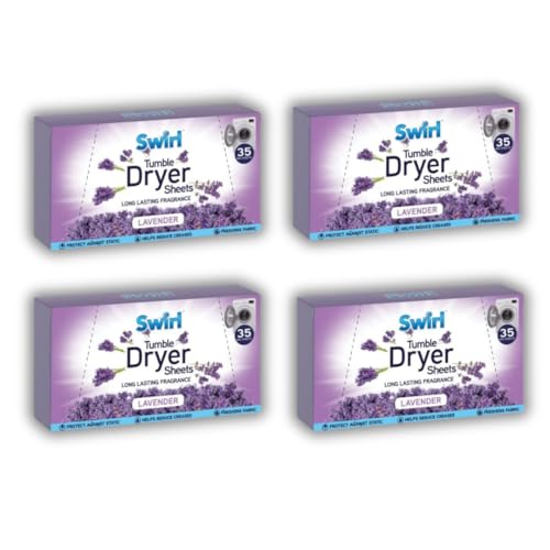 SOTL® 4 hojas para secadora de lavanda, 40 hojas por paquete, suavizantes de tela, de larga duración, control estático, ecológicas