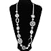 SunIfSnow Women Fashion Sweater Simple Hollow Flower Pendant Long Necklace