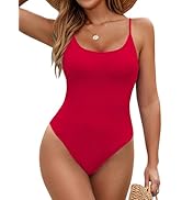BMJL Women's One Piece Swimsuit Scoop Neck Slimming Bathing Suit High Cut Cheeky Swimwear