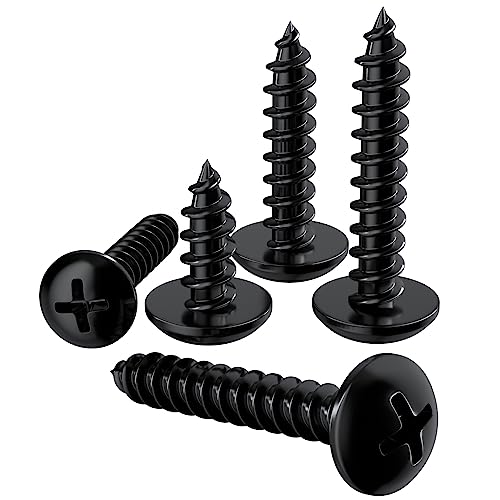 150 PCS M3 M4 Black Round Head Self Tapping Screws, M3 or M4