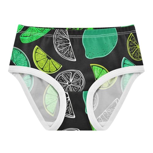 Limes Lemon Black Little Girl Panties Toddler Underwear Custom Cotton Personalized Undies Kids Briefs 2t