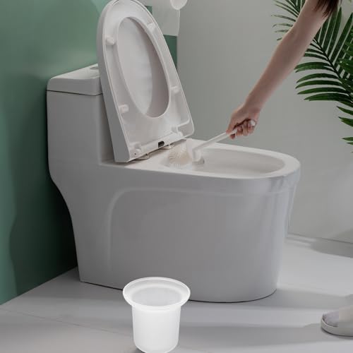 wlsvega ToilettenbüRstenhalter - KlobüRstenhalter Wand - Ersatzglas wc BüRste - Mattiertes Anti-Rutsch-Design, Wandmontage,Platzsparend,Geeignet FüR Privathaushalte und öFfentliche Toiletten