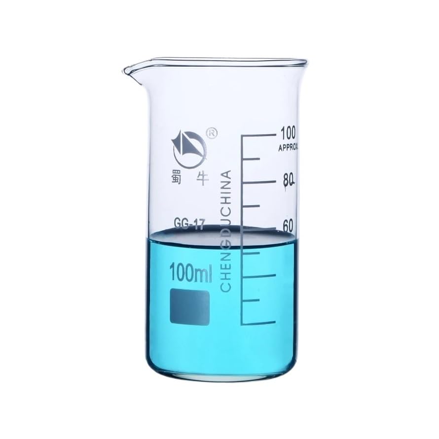 50-1000ml Borosilicate Graduated Glass Beaker in Tall Form Glass Measure Cup Laboratory Equipment(50ml 4pcs)