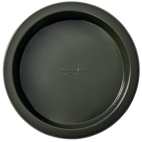 KitchenAid Nonstick Swiss Engineered Aluminized Steel Round Cake Pan, Dishwasher Safe, 9 Inch, Evergreen