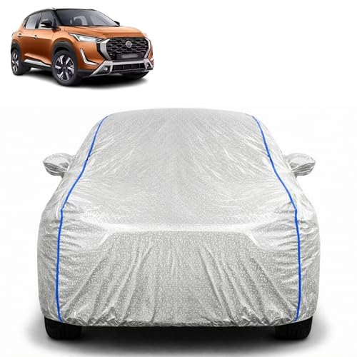 Image of Waterproof Car Cover for Nissan Magnite | All Weather Protection | UV Resistant & Dustproof | Soft Cotton Lining to Prevent Scratches | Triple Stitched with Mirror Pockets & Elastic Hem