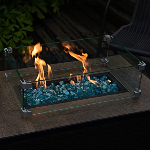 Shinestar 15Lb Fire Pit Glass Diamonds, 1 Inch Fire Glass For Propane Fire Pit, Gas Fireplace, Caribbean Blue #TOP3