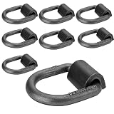 BOKE YOUNG 1/2' 12000 lbs Heavy Duty Weld-On Forged Steel D-Rings Tie Anchor Tie Ring for Securing ATV, UTV, Riding Lawn Mowers and Other Heavy Cargo, 8 Pack