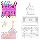 3 Stück Silikonformen Gießformen Kerzenhalter DIY Silikonformen Zahlen 0-9 Kerzenhalter...