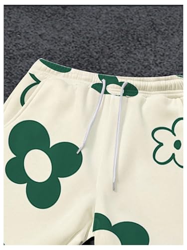 Men's Y2K Floral Graphic Sweatpants Straight Leg Drawstring Waist Pants Trousers Streetwear3