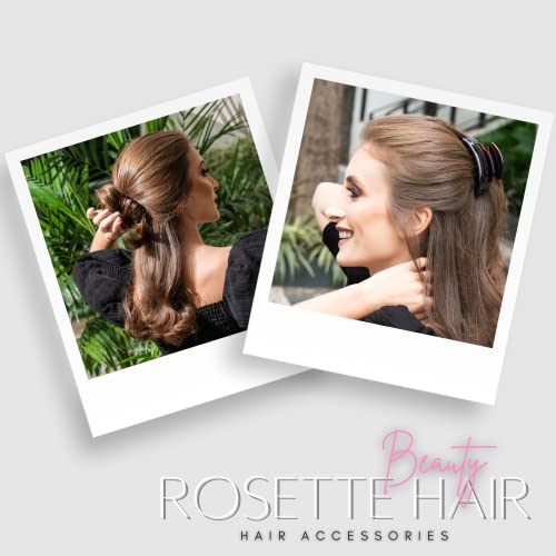 Rosette Large Chic Styling Hair Claw Clip Organic Glass Hair Clips Clamps Indoor Outdoor Hair Grip Hairpins Hairgrip For Women And Girls Hair Barrettes For Thick Hair(Black) #TOP5