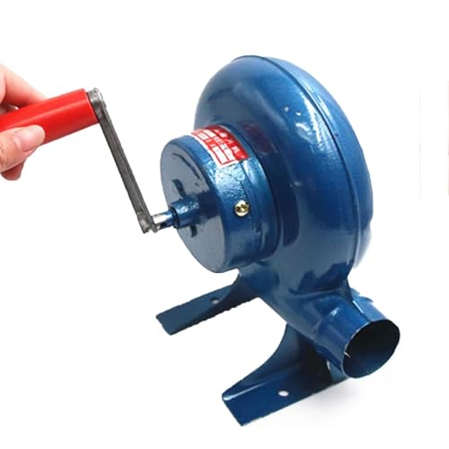 JOUFNING Ventilateur Manuel Iron Gear Popcorn Fan - Briquets À Charbon Forge BBQ, Forgeron Manuel Forge Souffleur, Mini Bruit Bas Ventilateur À Air(120W)