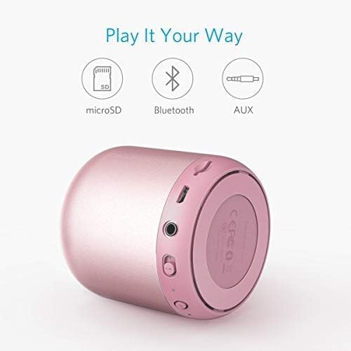 Anker SoundCore Mini, Super-Portable Bluetooth Speaker with 15-Hour Playtime, 66-Foot Bluetooth Range, Enhanced Bass, Noise-Cancelling Microphone - Pink