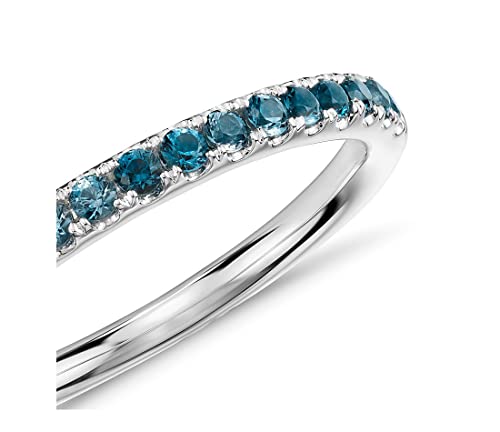 Jewelrygift Natural-Blue Topaz Gemstone Band Ring 925 Sterling-Silver Latest Daily Wear Fancy Gift Perfect Wedding Or Anniversary Chakra Healing Birthstone For Men And Women Us Ring Size: 6 #TOP1