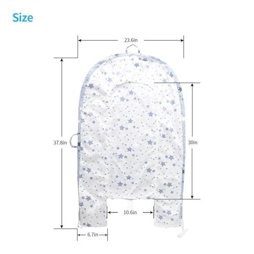 Image of Infant Baby Lounger Replaceable Cover co-Sleeping Newborn Baby Nest Backup Cover Breathable Machine Washable (Blue Star)