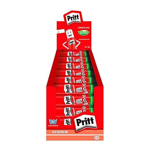 Pritt klej w sztyfcie, bezpieczny i przyjazny dla dzieci klej do prac artystycznych i majsterkowania, mocny klej do szkoły i na artykuły biurowe, 24 x 22 g długopis
