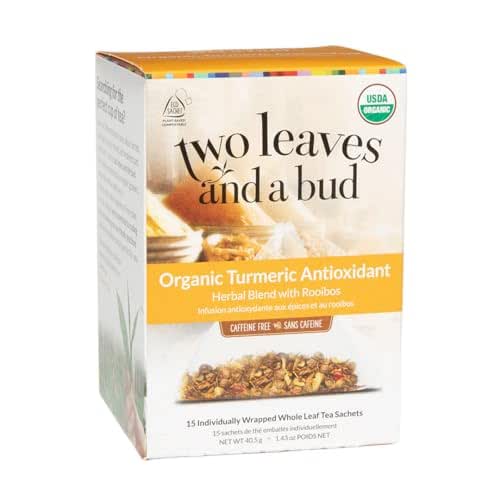 Two Leaves and a Bud Organic Turmeric Tea, Naturally Caffeine