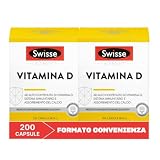SWISSE Ultiboost- Vitamina D 2000 UI, Integratore Difese Immunitarie Adulti, Integratori Alimentari Donna e Uomo con vitamina D3 per Mantenimento Ossa e Denti Sani, Made in Italy, 200 Capsule Molli