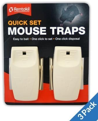 VALUE PACK 3x Rentokil Quick Set Mouse Trap Twin Pack - Repeat Use No Poison Mouse Traps - Perfect for use in the home or where use ofpoison is not acceptable