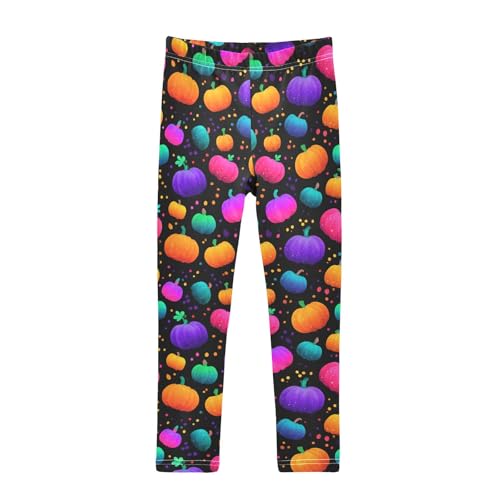 Girls' Athletic Leggings Ankle Length Yoga Dance Pants Kids Teen 4T Colorful Pumpkins Polka Dots