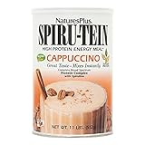 NaturesPlus SPIRU-TEIN Shake - Cappuccino Flavor - 1.1 lbs, Spirulina Protein Powder - Plant Based Meal Replacement, Vitamins & Minerals for Energy - Vegetarian, Gluten-Free - 16 Servings