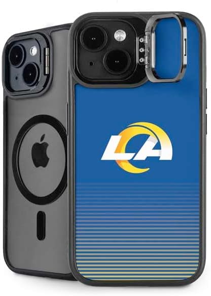 Skinit Kickstand Phone Case Compatible with iPhone 15 Plus - Officially Licensed NFL Los Angeles Rams Design