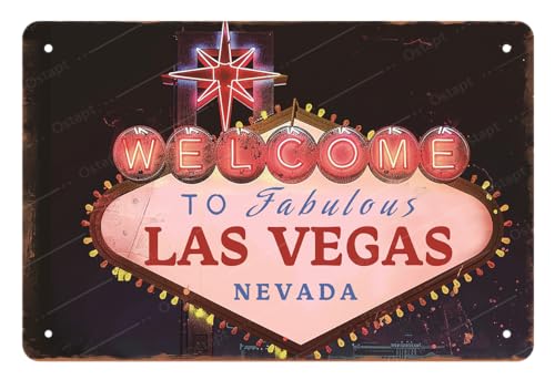 Welcome to Fabulous Las Vegas Nevada Metal Sign 12x8