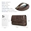 Contacts Mens Genuine Leather Organizer Clutch Wallet for Men, Large Capacity with Anti-Theft Lock Travel Passport Wallet Phone Holder Hand Bag with Wrist Strap Vintage #4