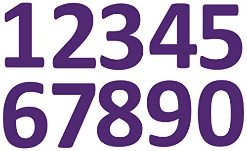 5S Numbers (0-9)- Adhesive, Laminated, Durable Vinyl Floor Marker by Graphical Warehouse- Wall, Floor, or Mailbox Marker (6", Purple)