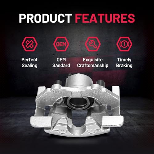 Image of BDFHYK 19-B2942E 19-B2943E Front Disc Brake Caliper Assembly Compatible with Mazda 3 2008-2013 2.3L 2.5L l4, for 3 Sport 2010-2013 2.5L l4, for 5 2008-2015 2.3L 2.5L l4, GAS 2pcs