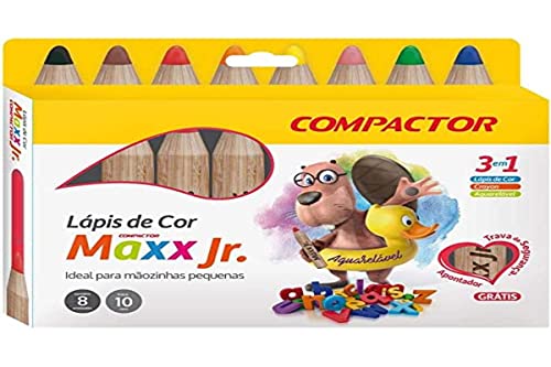 Lápis de Cor Compactor Maxx JR. 8 cores