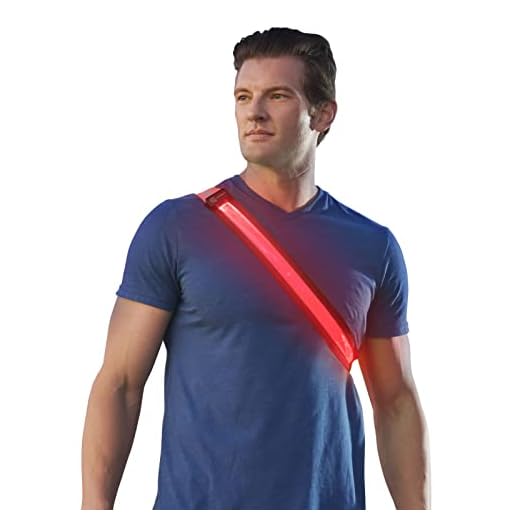 LED Reflective Belt - USB Rechargeable - High Visibility Gear for Running, Walking & Cycling - Fits Women, Men & Kids - Fully Adjustable & Lightweight - Safer Than a Reflective Vest - Green, Red, Blue