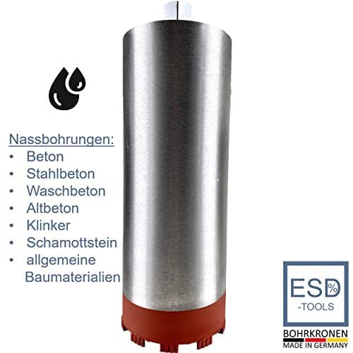 Diamantbohrkrone mit Turbosegment, Kernbohrer mit 1 1/4 Zoll Aufnahme & Nutzlänge 400 mm, Ø 102 mm