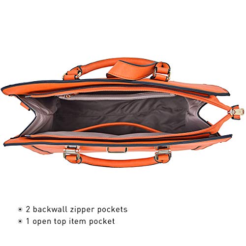 Bolso Satchel para Mujer con Asa y Correa en Naranja miniatura 5