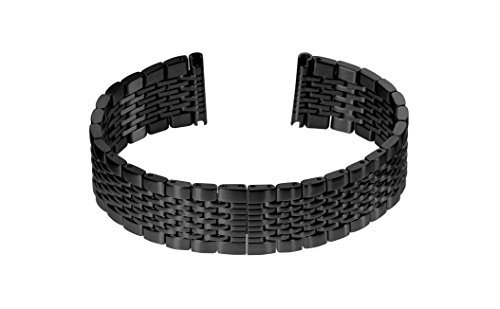 Bracelet en métal noir de 20 mm slow l'élégance durable pour homme et femme