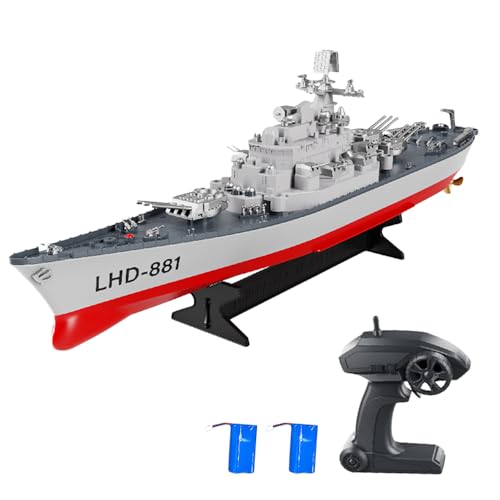 GoolRC Remote Control Warship RC Military Battleship, 1:390 Scale Remote Control Boat for Lakes and...