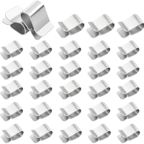 DqiUnaX - 30 Metallklammern Edelstahl, Befestigungsklammern Aus Rostfreiem Stahl, U-Form Klammern Für Büro, Haushalt Und Werkstatt, Klemmen Metall Für Dokumente Und Werkzeuge
