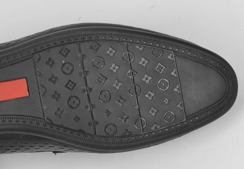 Santimon Men's Dress Loafers Black Leather Shoes - Classic Penny Loafers for Work, Casual-Non-Slip, Comfortable Walking Shoes-Breathable Hollow Design Mocasines2