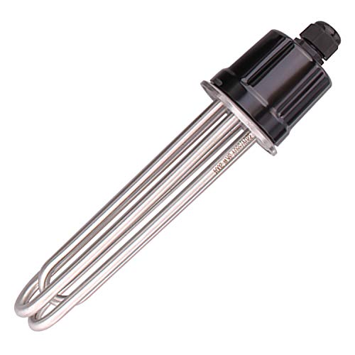Immersions-Warmwasserbereiter-Element - 220/380 3 kW 2 aduanas Tri-Clamp DN50 Elektro-Heizrohr-Heiztimer Heizelement-Wasserkessel con tapa negra y Silikonring