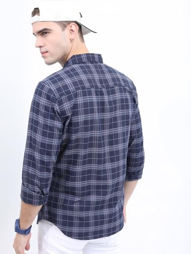 Image of Highlander Men's Slim Fit Checks Shirt | Long Sleeves | Regular Collar | Casual Shirts for Men