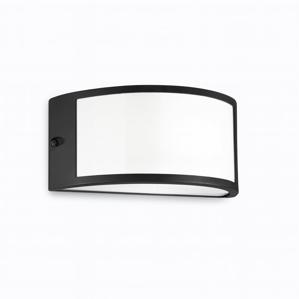 Dopa Applique da Parete Mezzaluna per Esterno IP65 Design Curva Attacco E27 Sostituibile Lampada da Muro Moderna in Alluminio per Giardino Terrazzo Facciata (Nero)