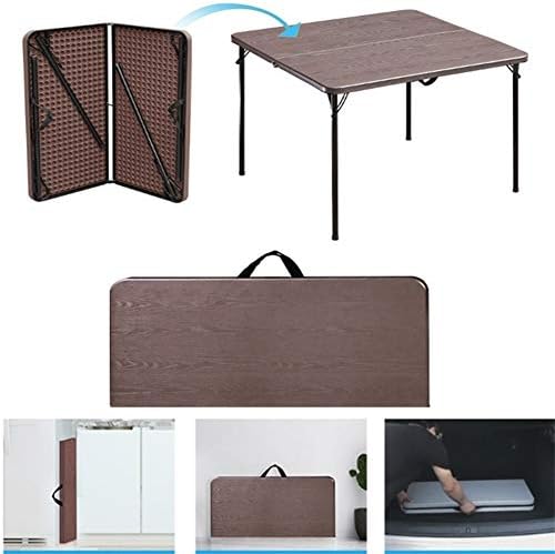 Zhangmeiren Household Small Folding Table Square Table Mahjong Simple Folding Portable Table Square Chess Tables (Color : Black)