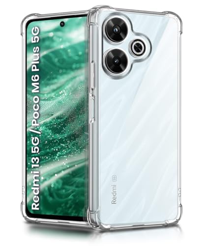 Image of WOW IMAGINE Clear Back Cover Case for Mi Redmi 13 5G | Poco M6 Plus 5G | Shockproof Soft TPU Case | Cushioned Edges for Ultimate Protection Back Cover Case - Transparent