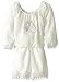 My Michelle Girls' All Over Crochet Long Sleeve Romper with Hem Detail