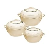 Asian Ambiente Large Food Warmer Hot Pot Set Of Insulated Casseroles 6 8 And 10 Litre