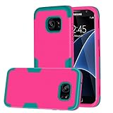 Galaxy S7 Edge Case, MCUK [Scratch Resistant] [Shock Absorption] 3 in 1 High Impact Hybrid Armor Defender Silicone Rubber Skin Hard Case Cover For Samsung Galaxy S7 Edge (Red Blue)