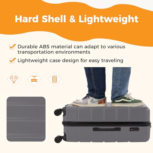 Image of NEWBULIG 3 Piece Luggage Set, Expandable Suitcase with Spinner Wheels