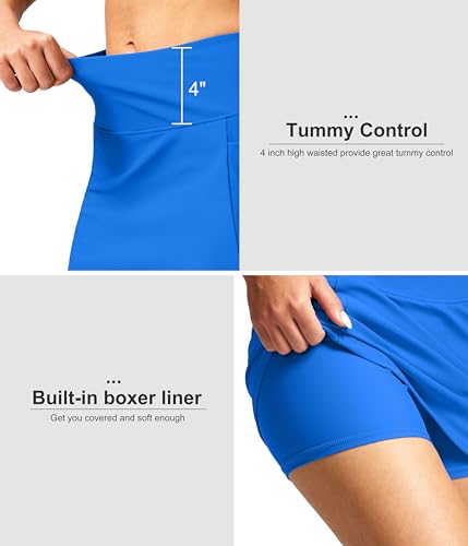 Image of SANTINY Women's 17'' Long Swim Skirt with Pockets High Waisted Modest Tummy Control Swimsuit Skirt Bathing Suit Bottoms