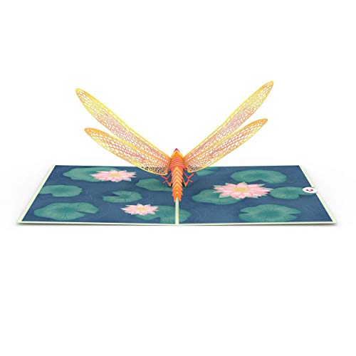 image for Lovepop Dragonfly on Water Lily Pop Up Card - 3D Card, Mothers Day Car