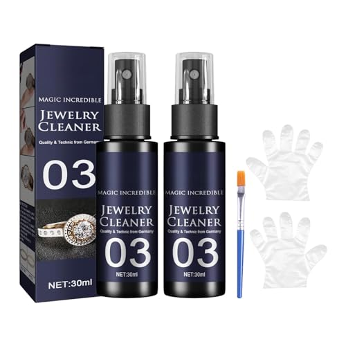 Hliloy Limpiador de joyas, spray de revestimiento de joyas antideslustre, spray de limpieza rápida de joyas, limpiador de diamantes de joyería, spray de solución de pulido de gemas de oro plateado