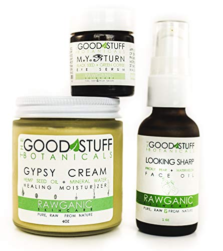The Good Stuff Botanicals Age Rebelling Skincare Set – Anti-Aging Face Oil, Eye Serum & Healing Moisturizer with Hemp Seed, Prickly Pear & Montana Mineral Water – Natural Kit for Radiant Youthful Skin